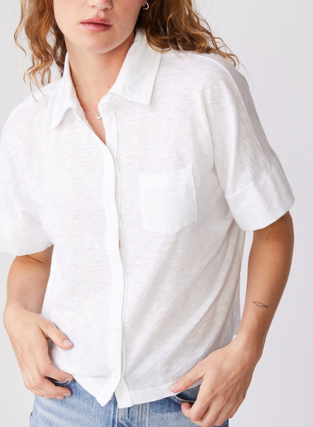 Stateside Supima Slub Short Sleeve Pocket Shirt