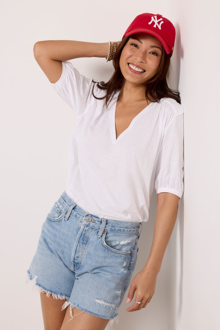Nation Edie Shirred Shoulder Top