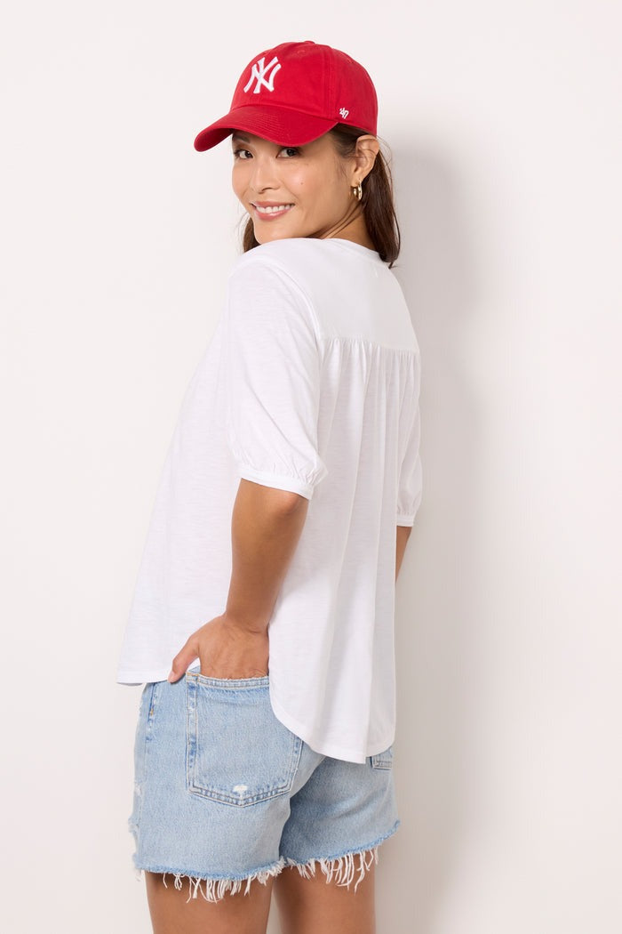 Nation Edie Shirred Shoulder Top