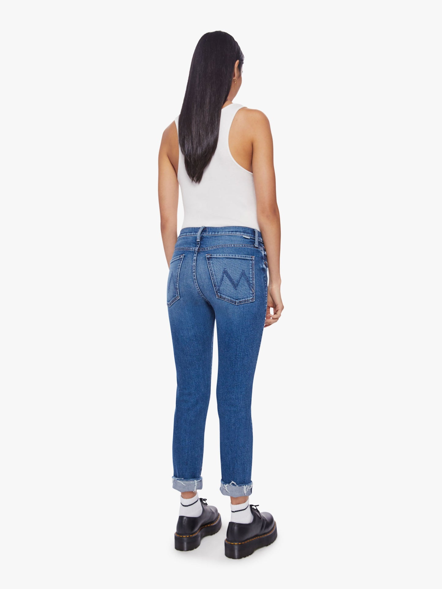 MOTHER The Scrapper Cuff Ankle Fray Jeans