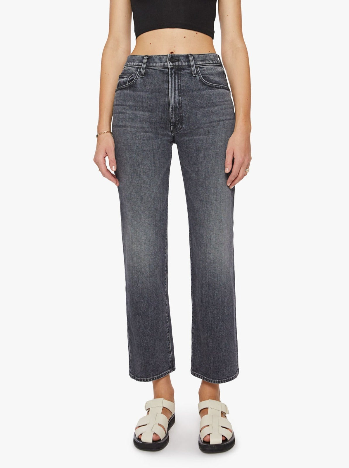 Mother Rambler Zip Flood Jeans