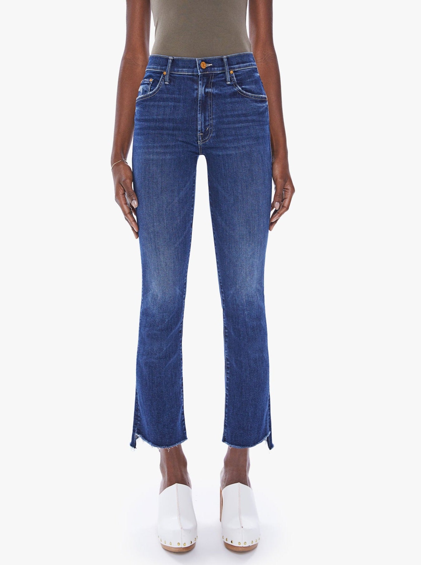 Mother Insider Crop Step Fray