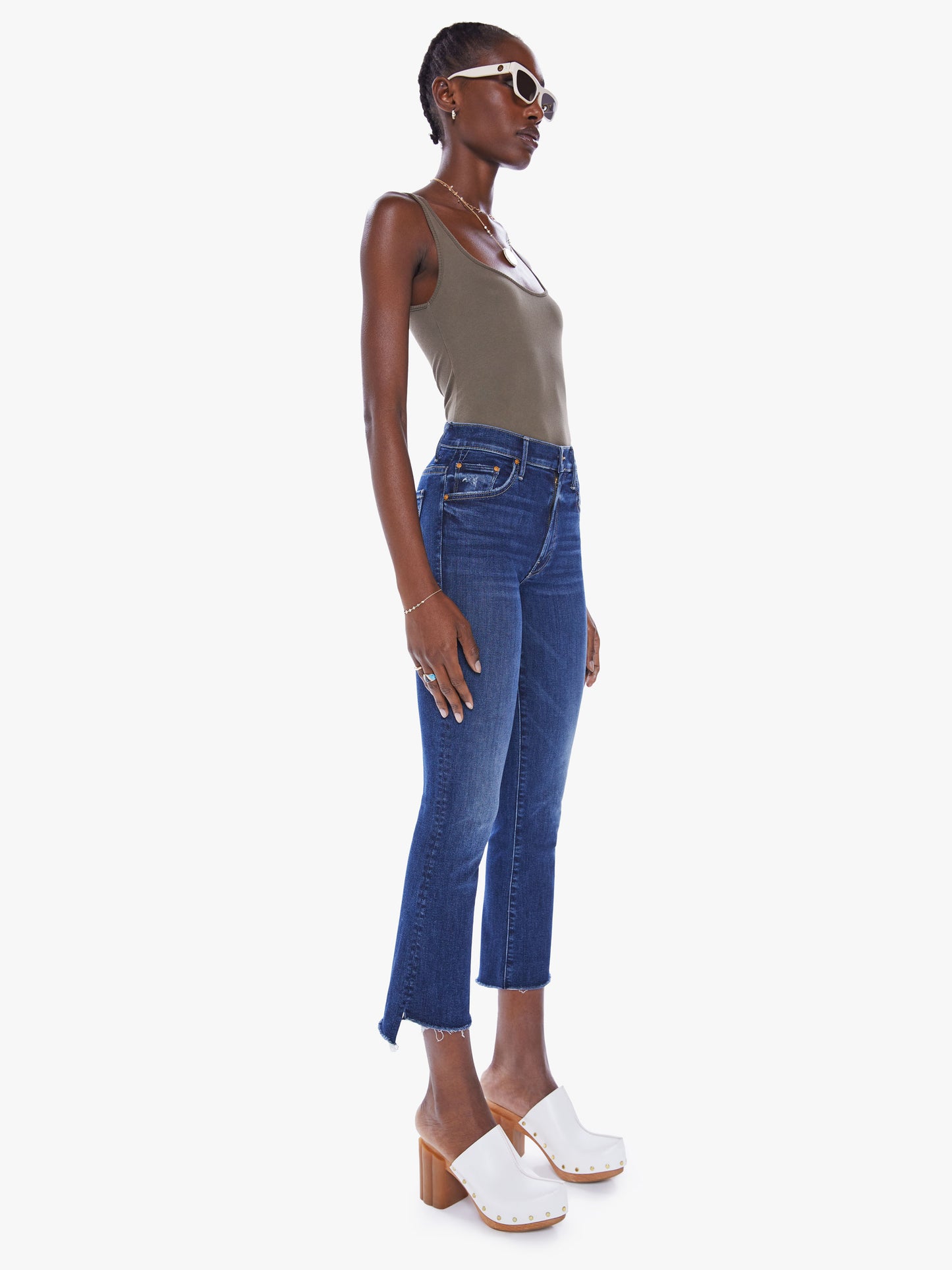 Mother Insider Crop Step Fray