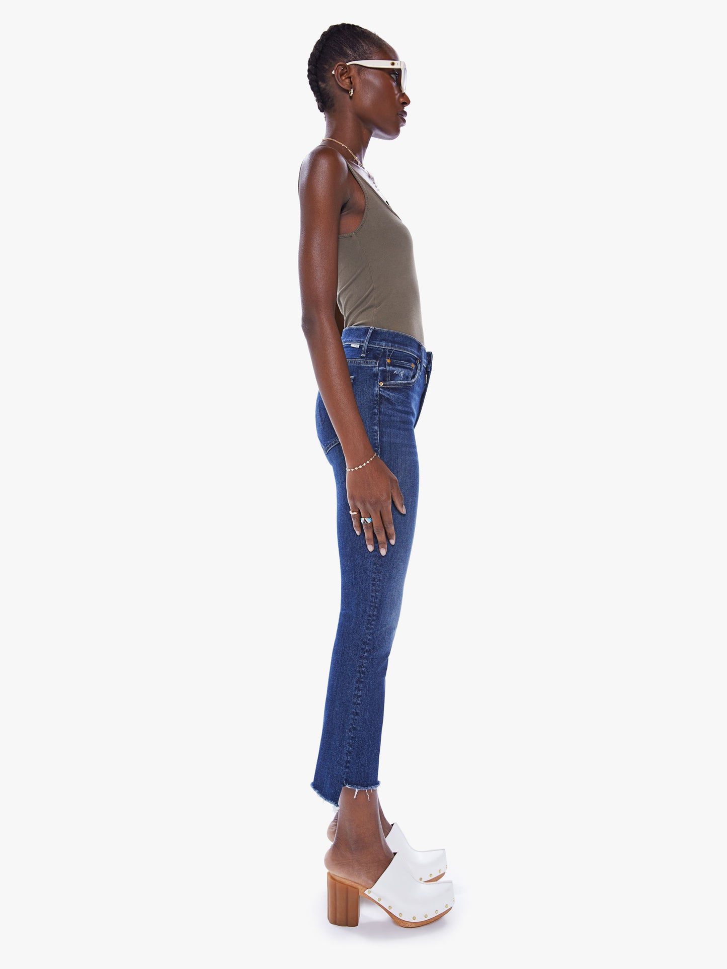 Mother Insider Crop Step Fray