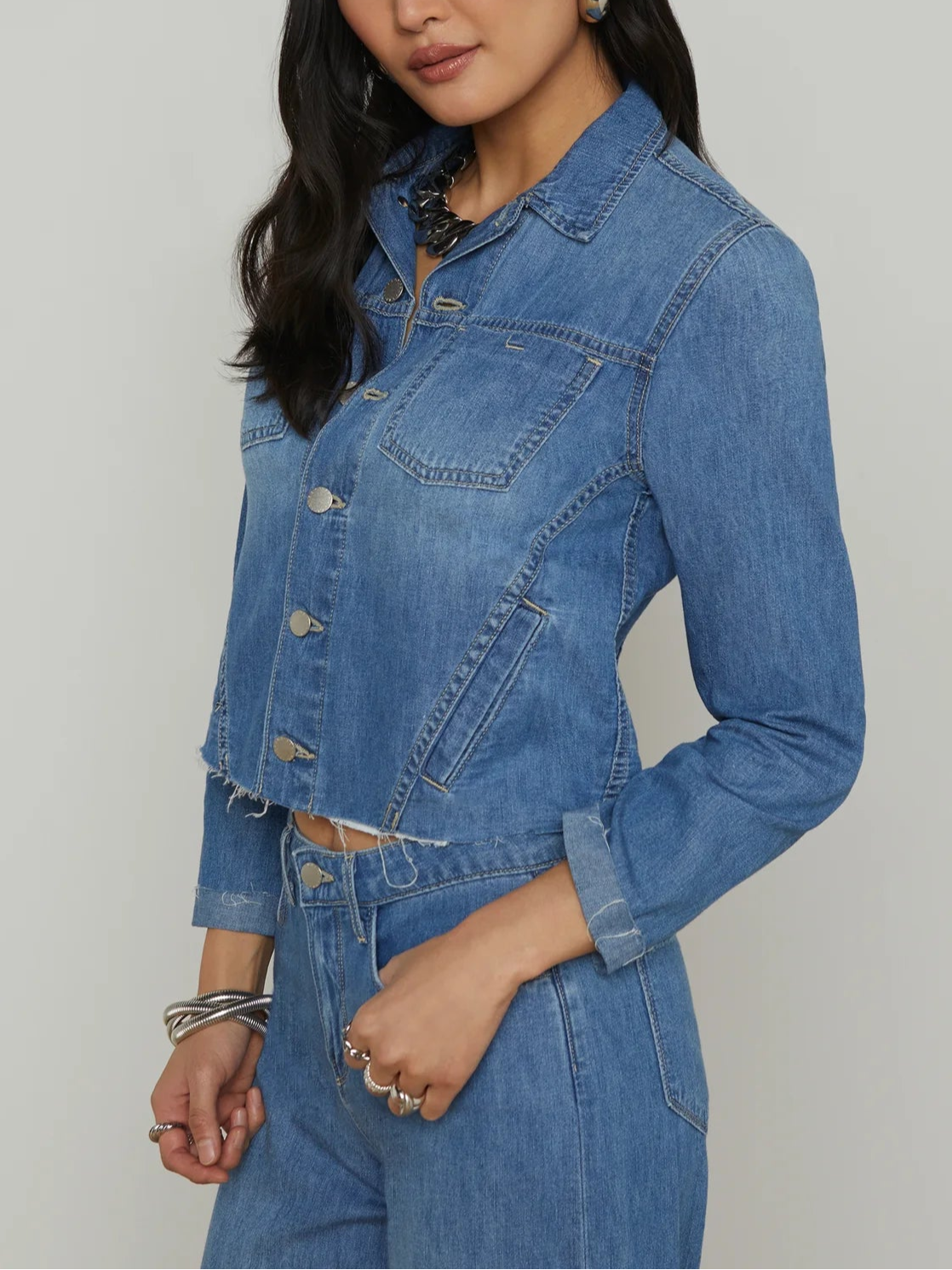 L'agence Janelle Slim Denim Jacket