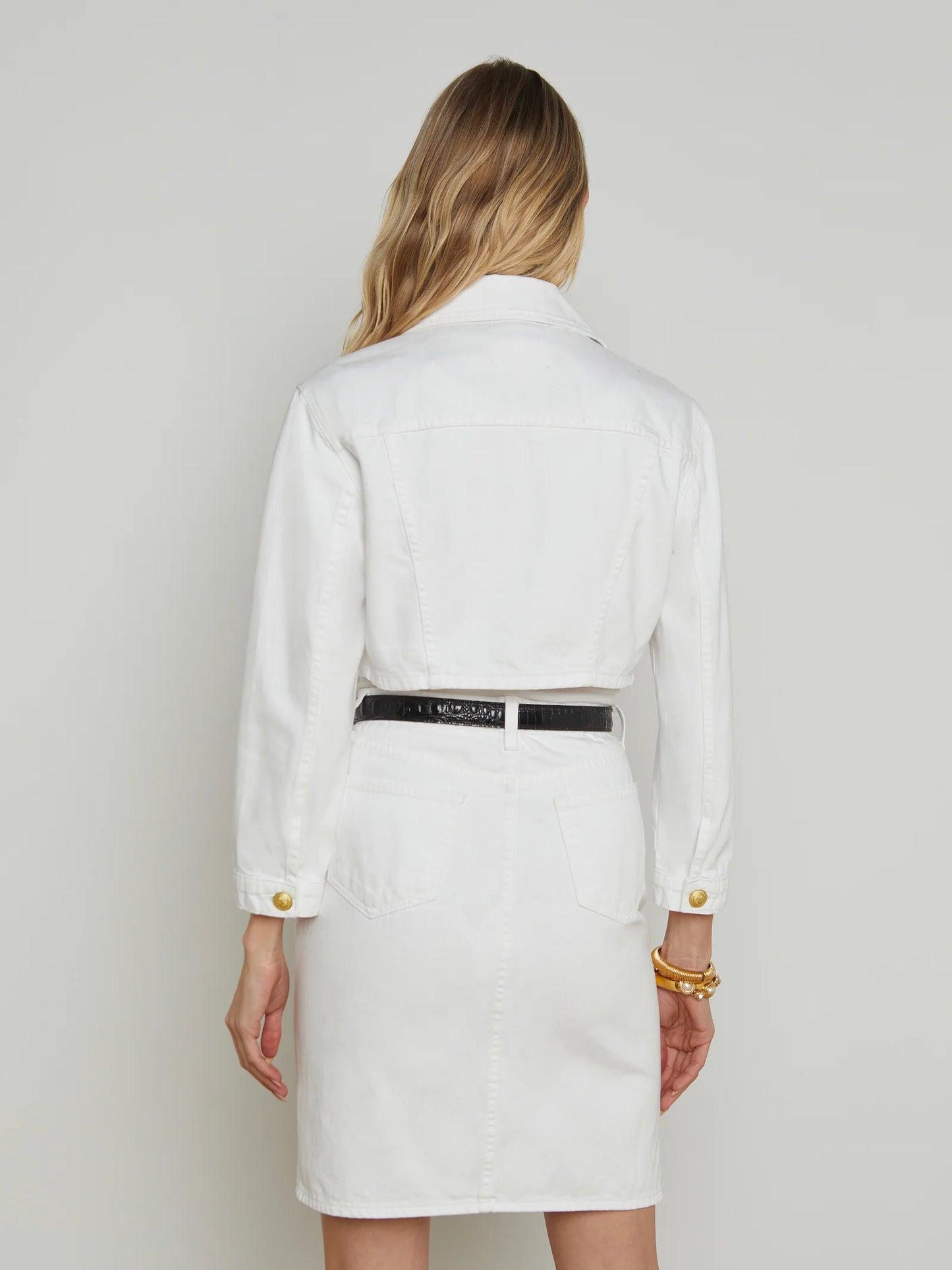 L'agence Genevie Crop Denim Jacket