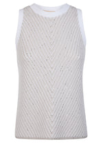 Purotatto Sleeveless Top With Knitted Front