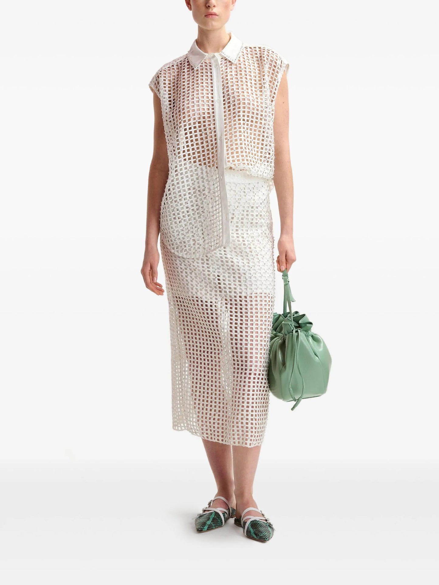 Essentiel Handkerchief Sequin Mesh Skirt