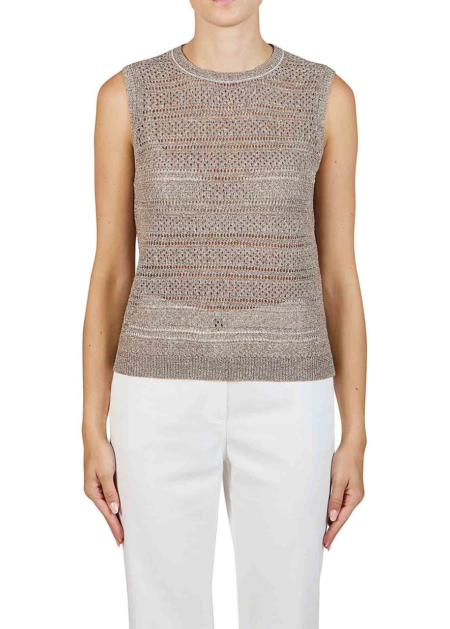 Purotatto Sleeveless Round Neck Sweater