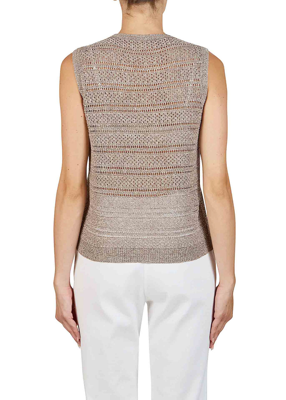 Purotatto Sleeveless Round Neck Sweater