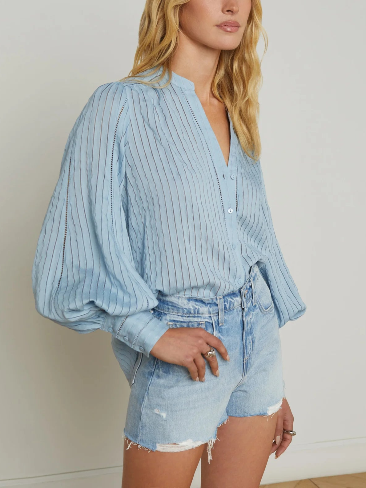 L'agence Kiera Ladder Trim Blouse