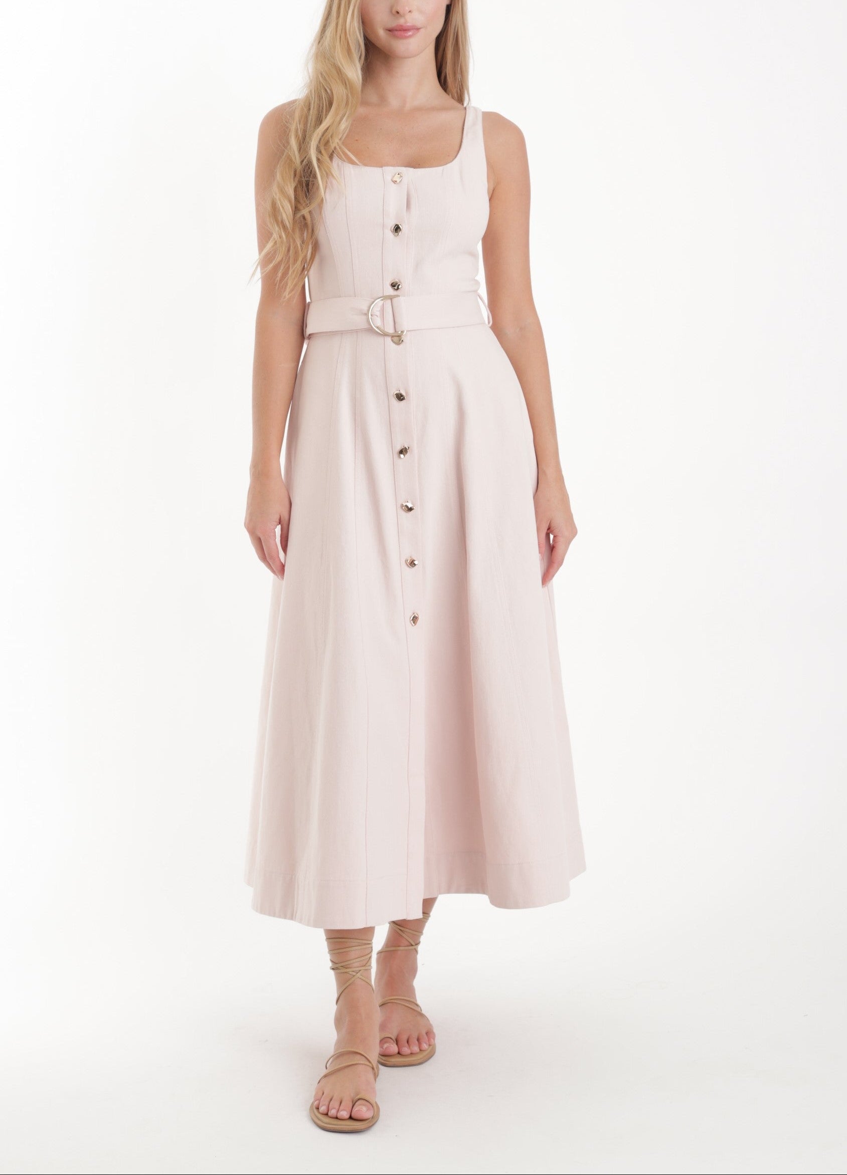 karina grimaldi pink dress Karina Grimaldi Benjamin Solid Mini Dress in Pink
