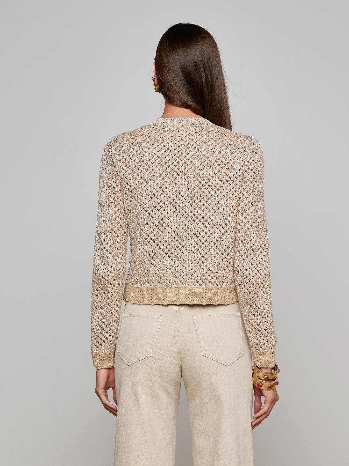 L'agence Blanca Sequin Crop Cardi
