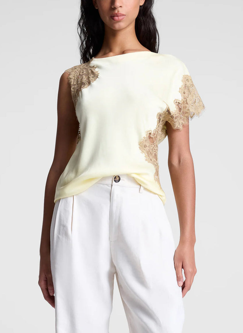 A.L.C Alessia Satin And Lace Top