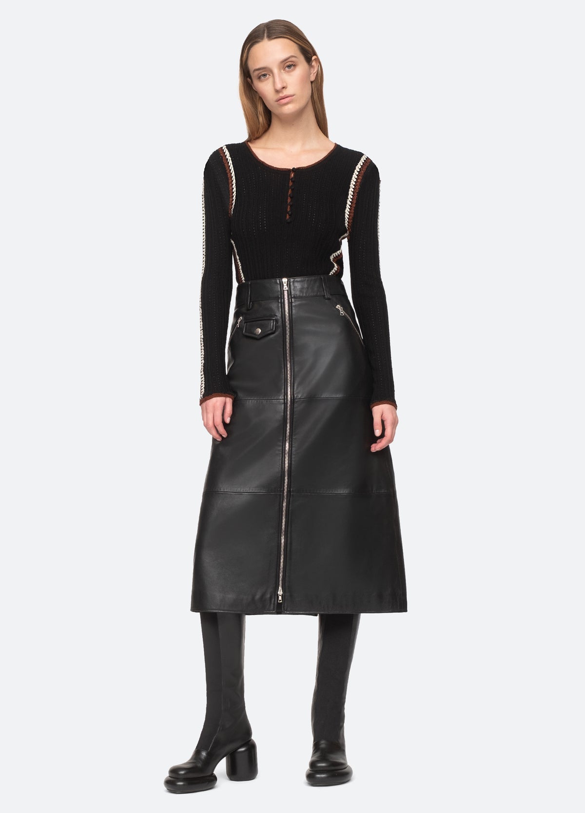 Sea Lilia Front Zip Skirt
