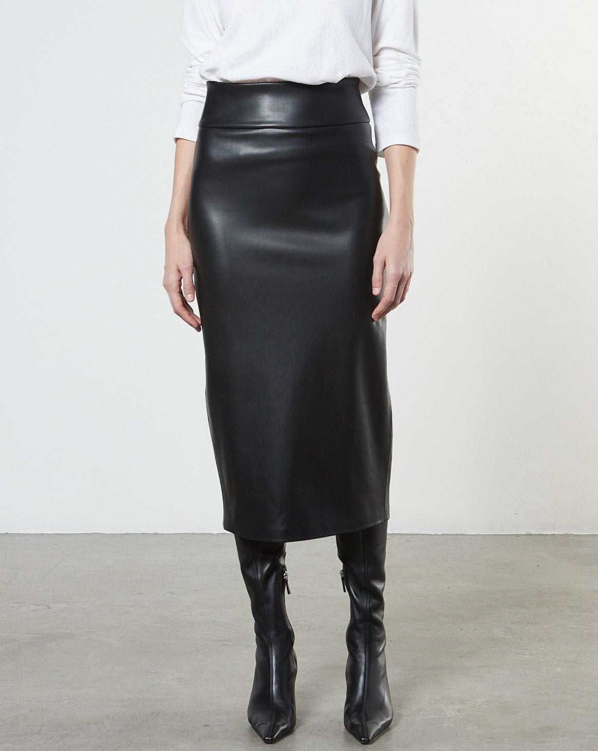 Enza Costa Soft Leather Pencil Skirt