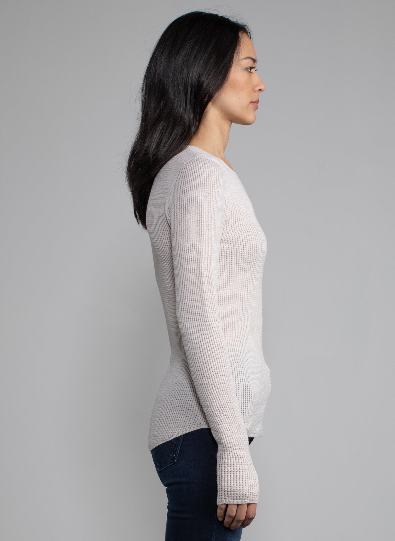 Margaret Oleary Waffle Crew Top