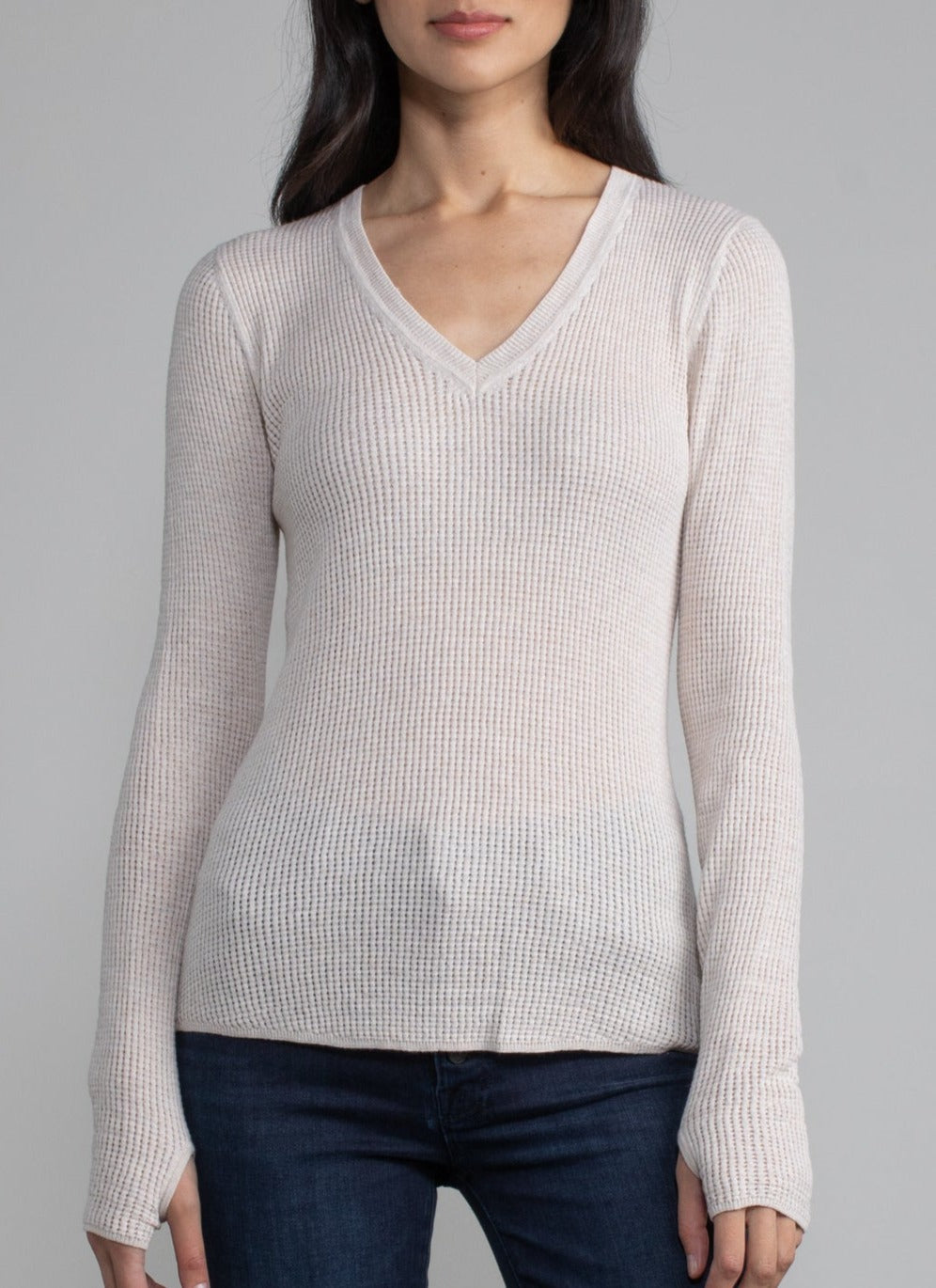 Margaret Oleary Waffle V-Neck