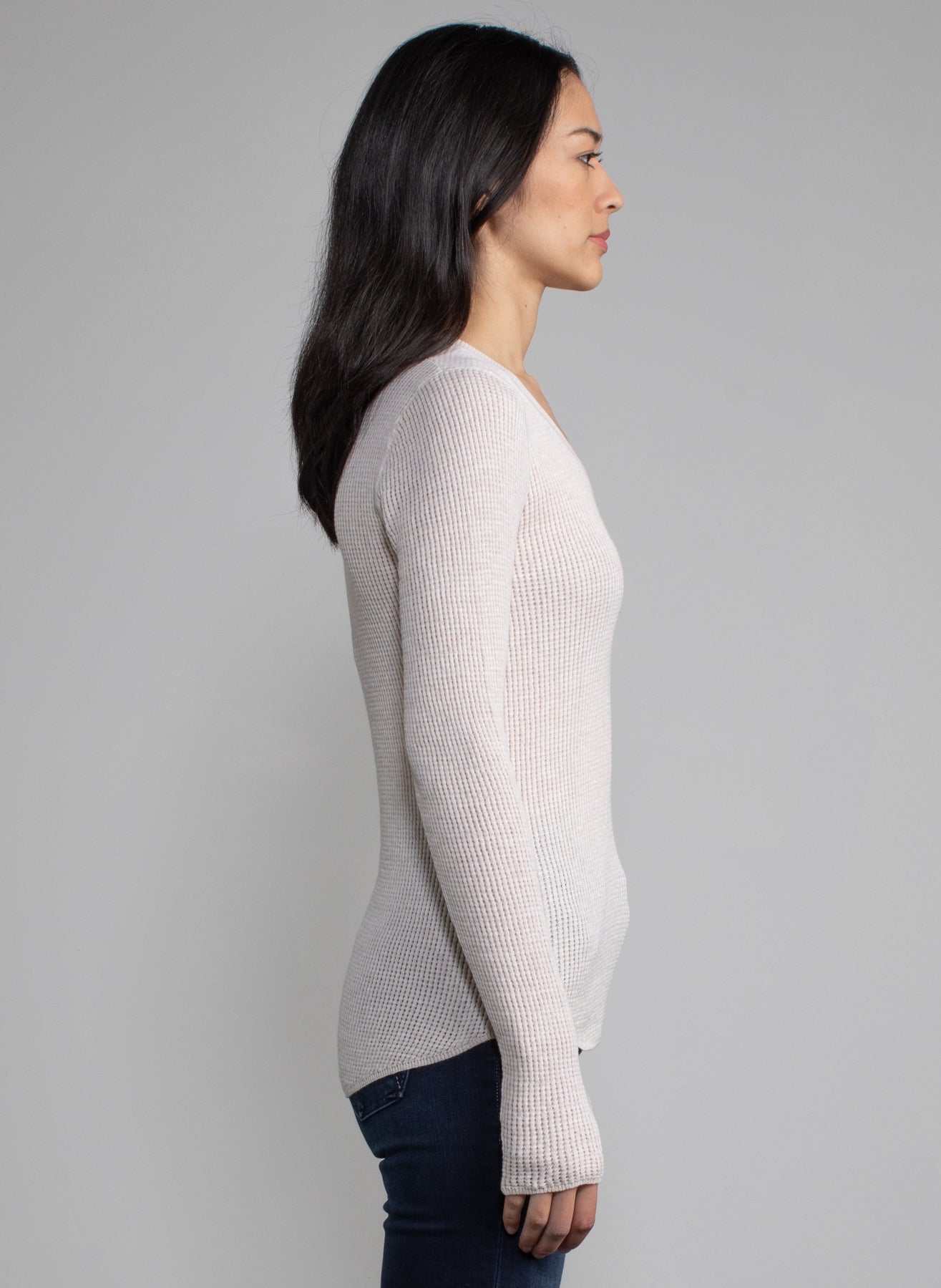 Margaret Oleary Waffle V-Neck