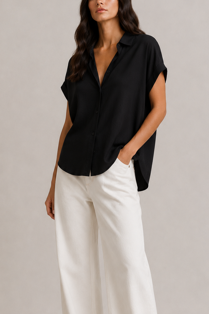 Majestic Soft Touch Back Pleat Shirt