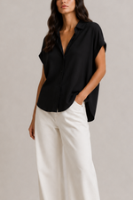 Majestic Soft Touch Back Pleat Shirt
