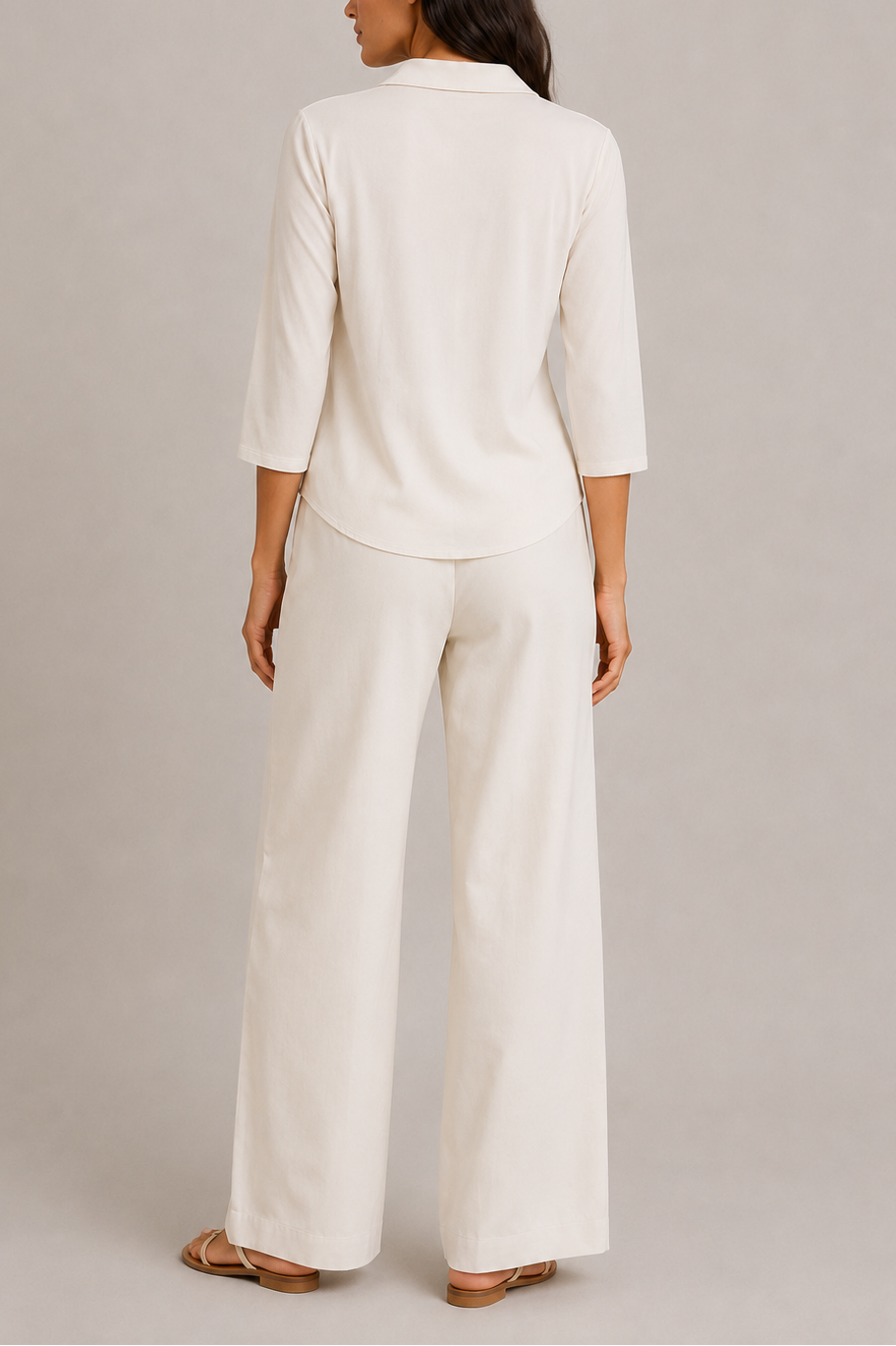 Majestic Soft Touch 3/4 Sleeve Semi Relaxed Pocket Shirt