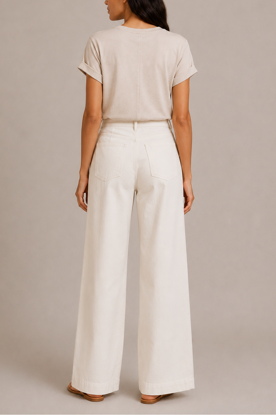 Majestic French Terry S/S Crew Top With Rolled Cuff