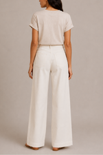 Majestic French Terry S/S Crew Top With Rolled Cuff