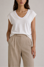 Majestic Cotton Double Layer V-Neck Top
