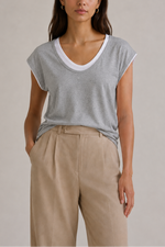 Majestic Cotton Double Layer V-Neck Top