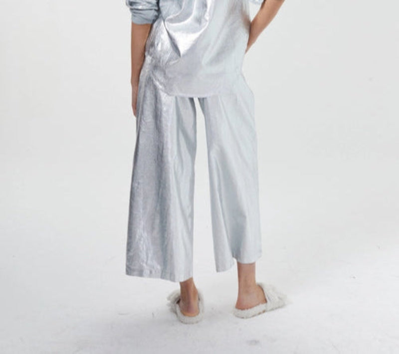 Lanhtropy Culotte Metallic Linen Pants