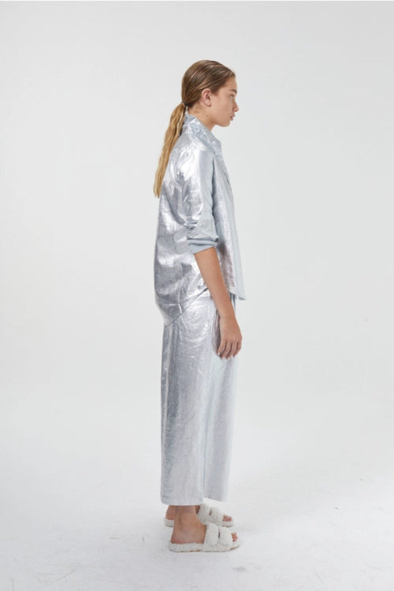 Lanhtropy Culotte Metallic Linen Pants