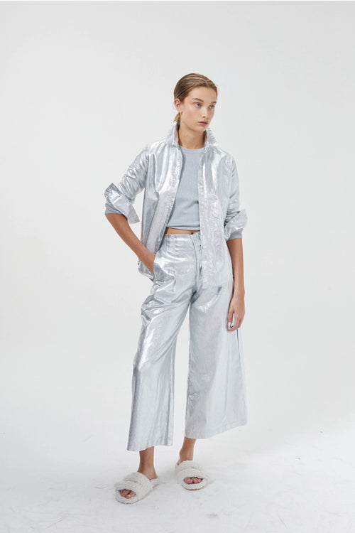 Lanhtropy Culotte Metallic Linen Pants