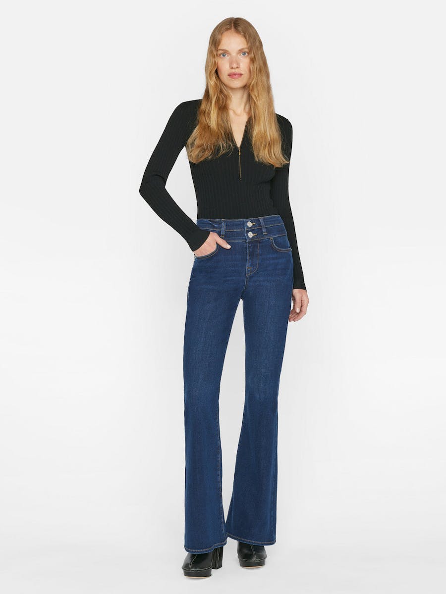 Frame Double Waist Band Flare Jeans