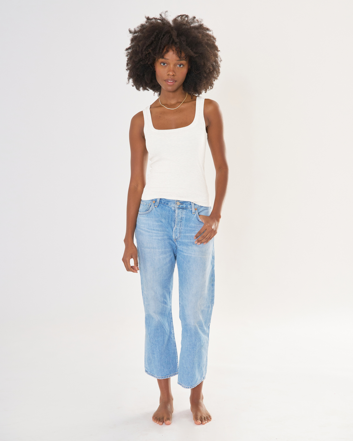 Wheat Franklin Ribbed Square Neck Tank
