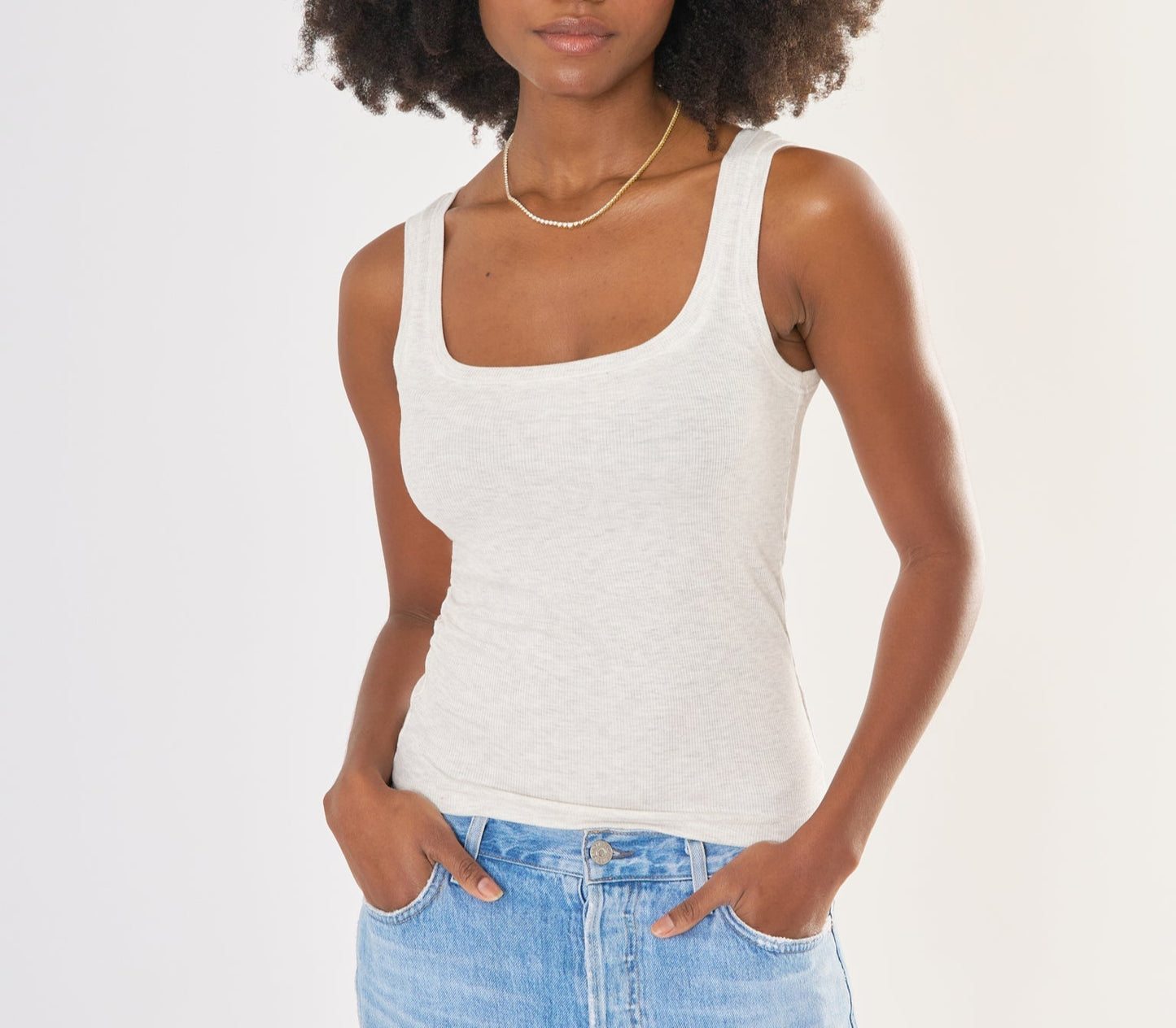 Wheat Franklin Ribbed Square Neck Tank