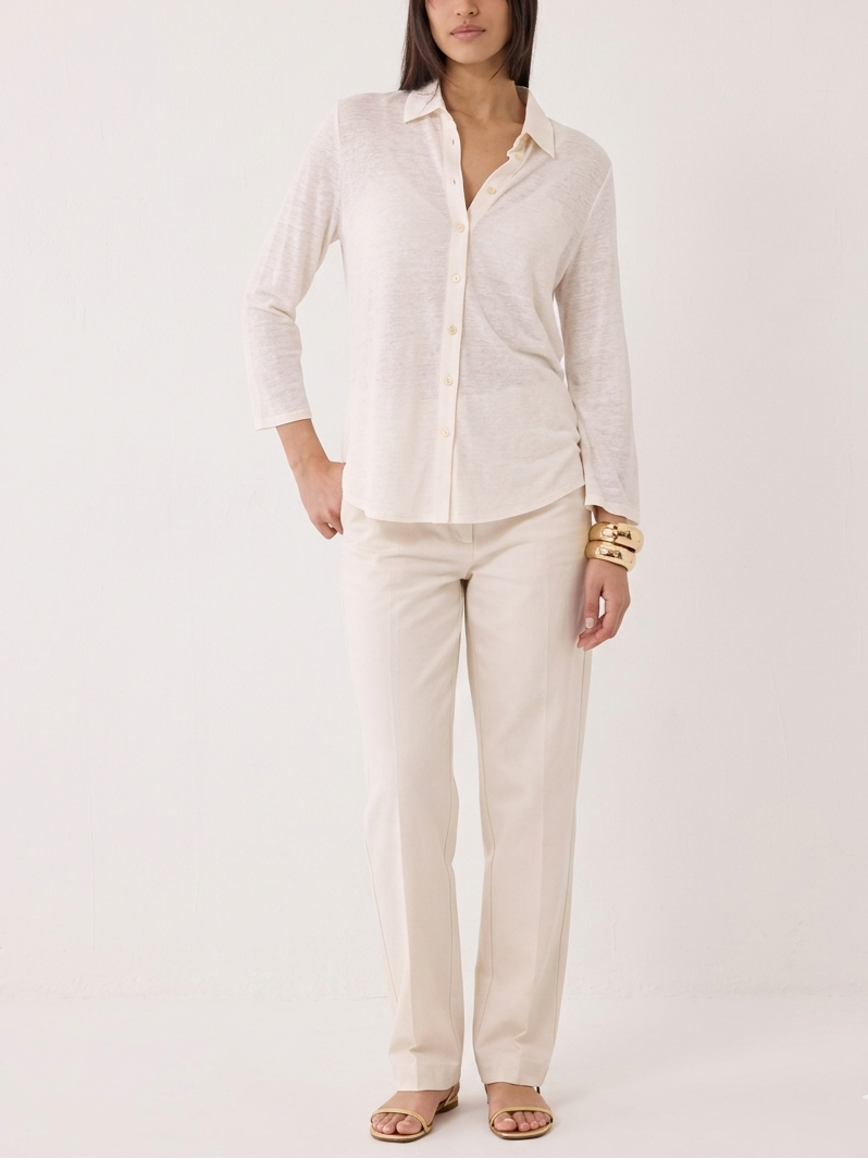 Majestic Filatures Stretch Linen 3\4 Sleeve Shirt