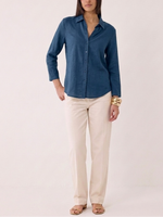 Majestic Filatures Stretch Linen 3\4 Sleeve Shirt