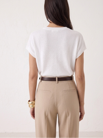 Majestic Filatures Cotton Linen Semi Relaxed Cap Sleeve Crewneck