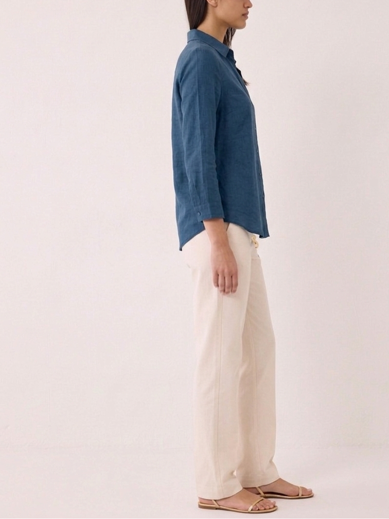 Majestic Filatures Stretch Linen 3\4 Sleeve Shirt