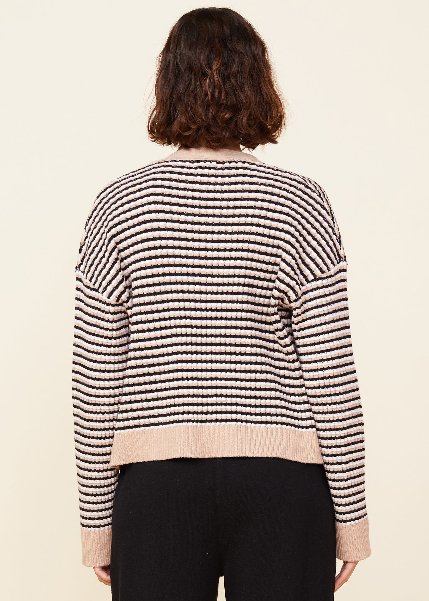 Monrow Merino Wool Stripe Cardigan