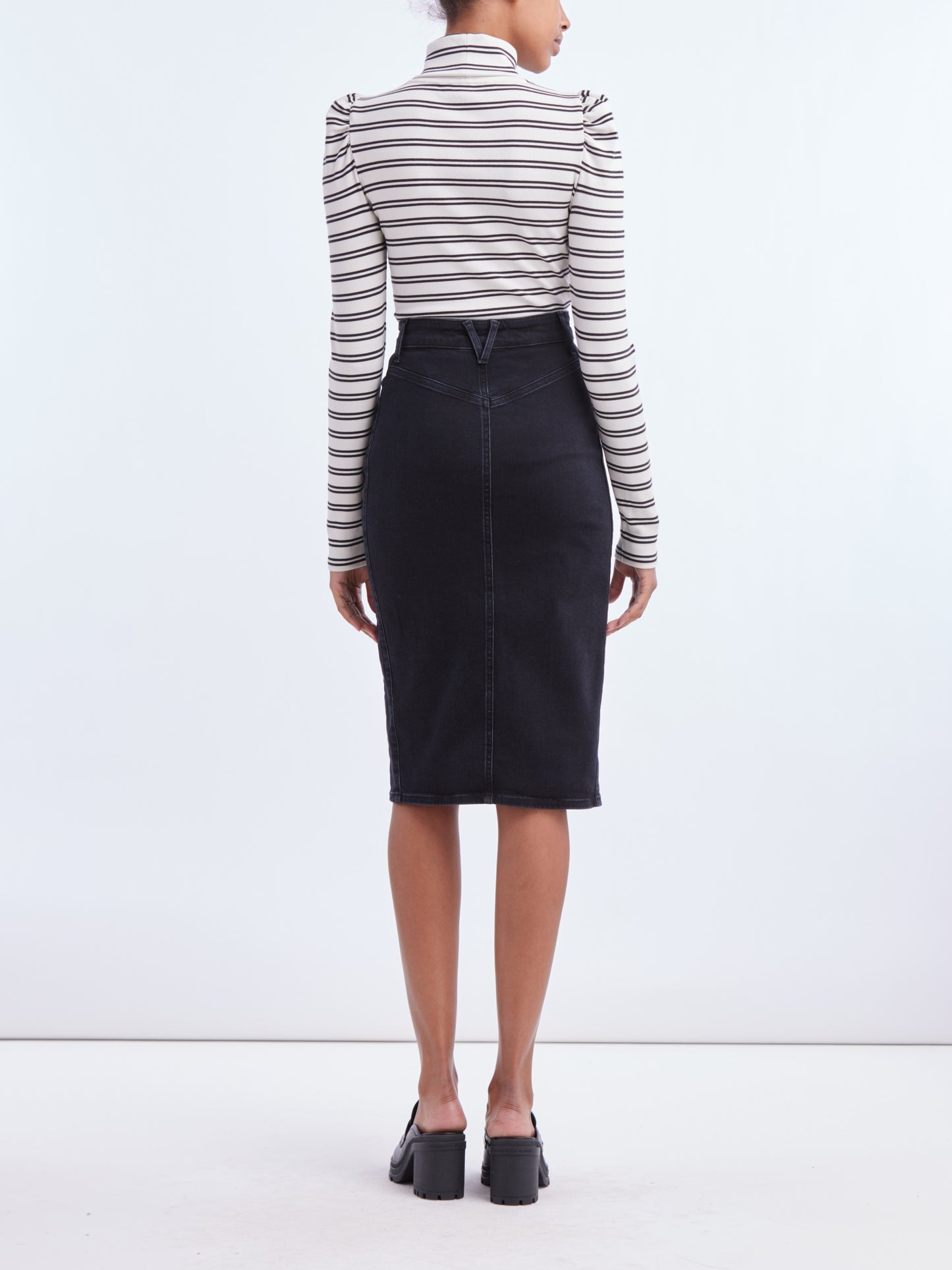 Veronica Beard Herron Denim Midi Skirt