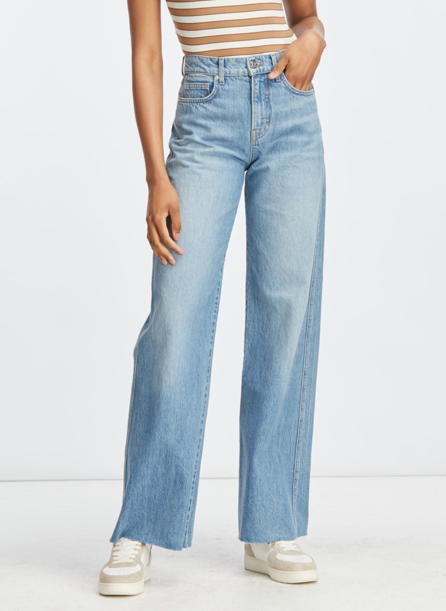 Veronica Beard High Rise Wide Leg Jeans