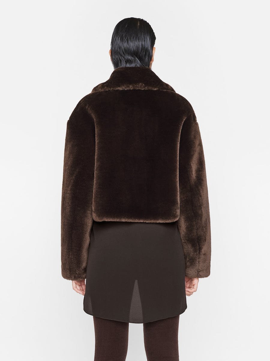 FRAME Faux Fur Zip Up Jacket