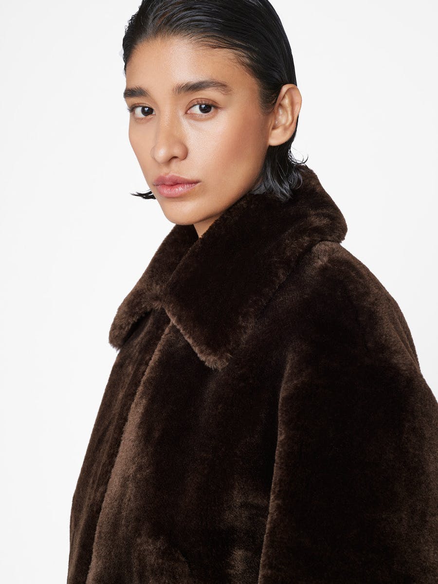 FRAME Faux Fur Zip Up Jacket