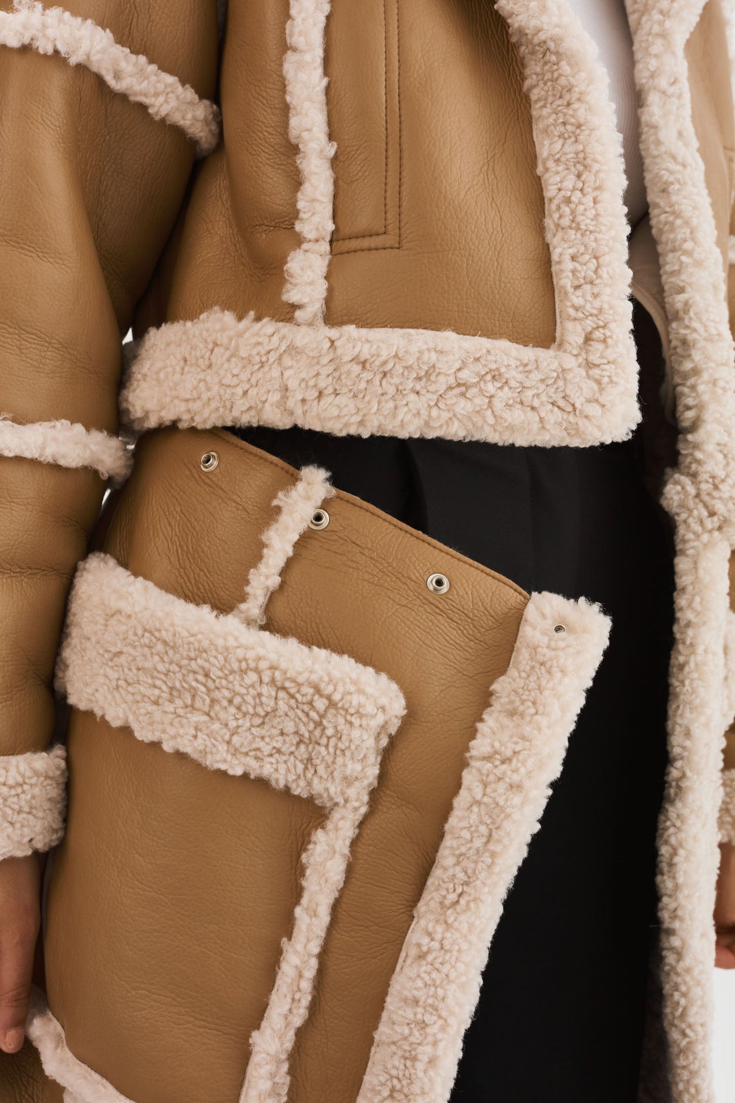 Lamarque Mariane Detachable Faux Shearling Coat