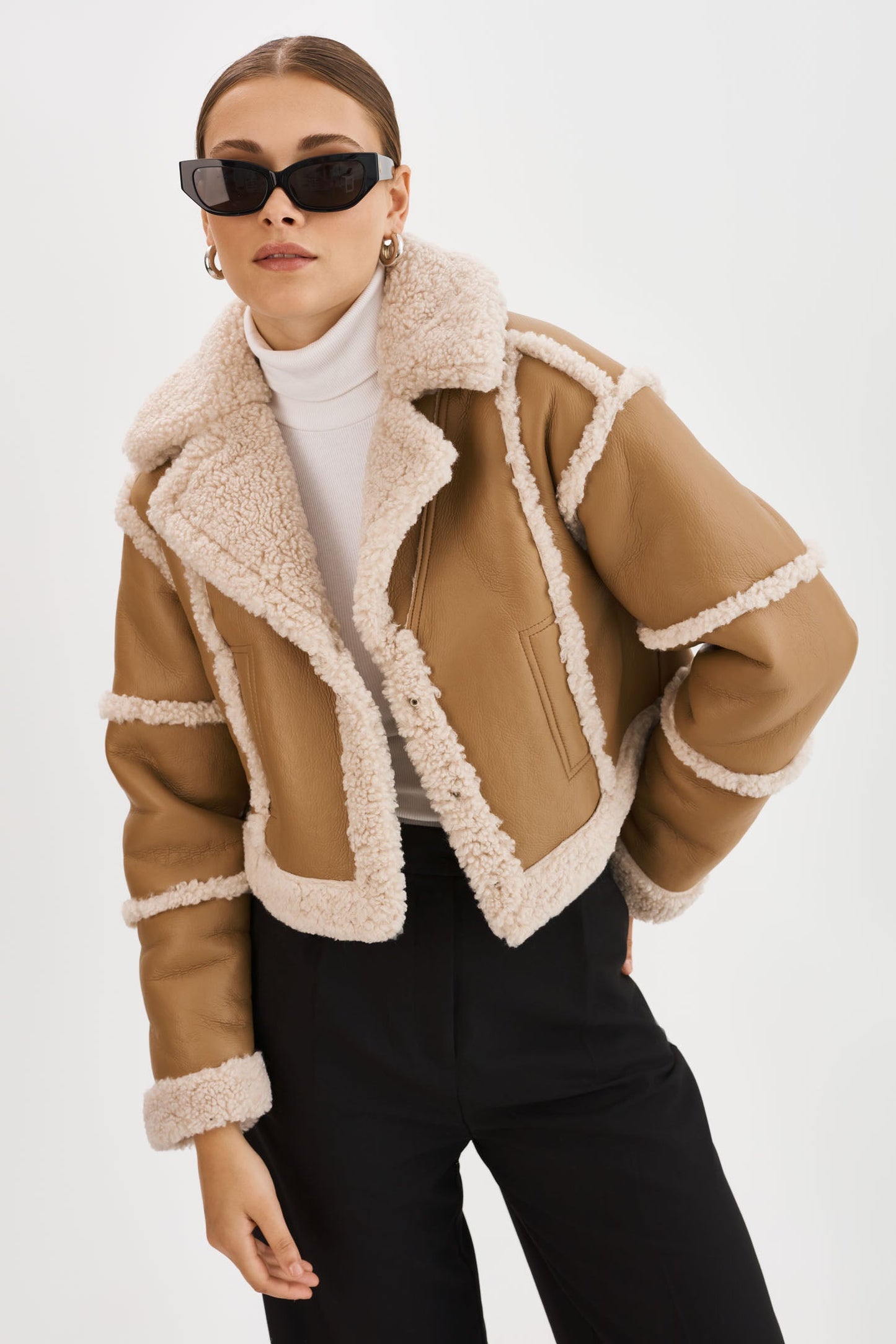 Lamarque Mariane Detachable Faux Shearling Coat