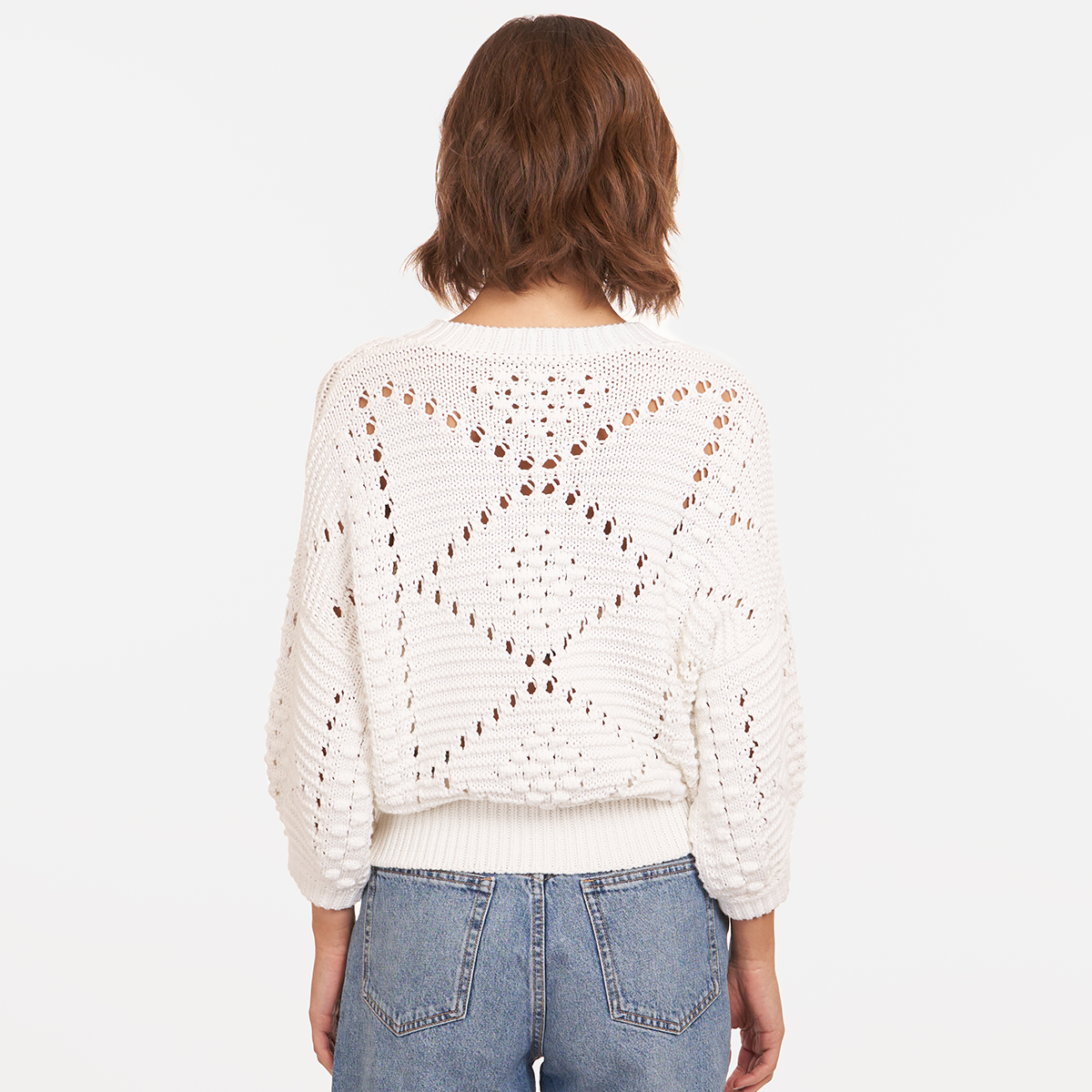 Autumn Cashmere Pointelle Puff Sleeve Cardi