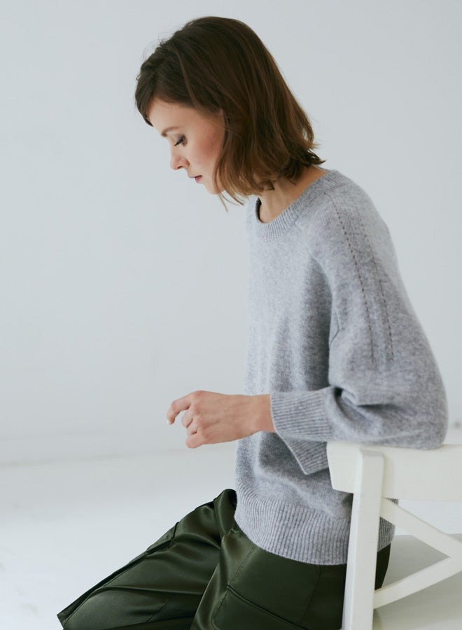 Autumn Cashmere Boxy 3/4 Sleeve Crewneck