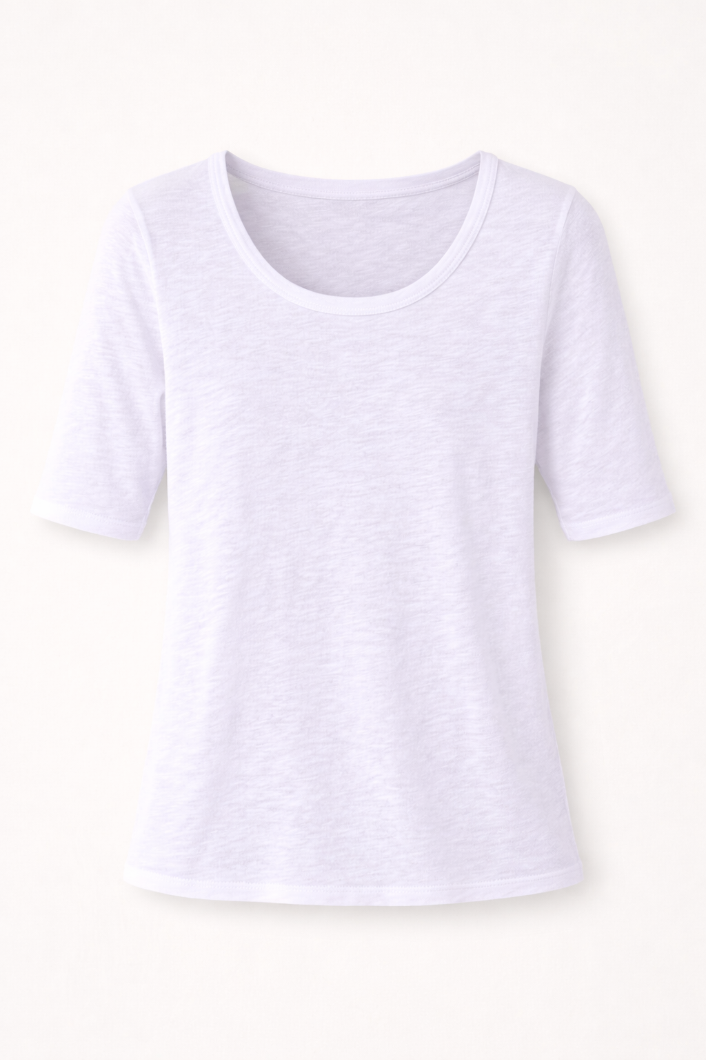 Majestic Filatures Stretch Linen Elbow Sleeve Scoopneck